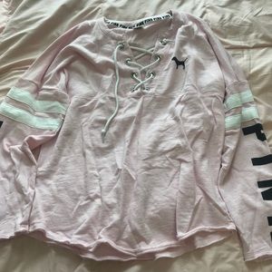 Light pink, light sweatshirt, size medium